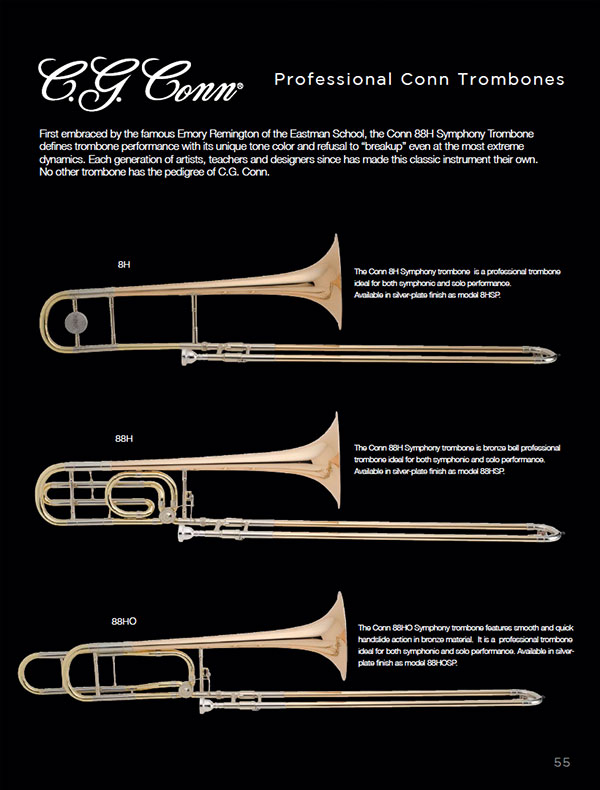 cg conn trombones catalogo