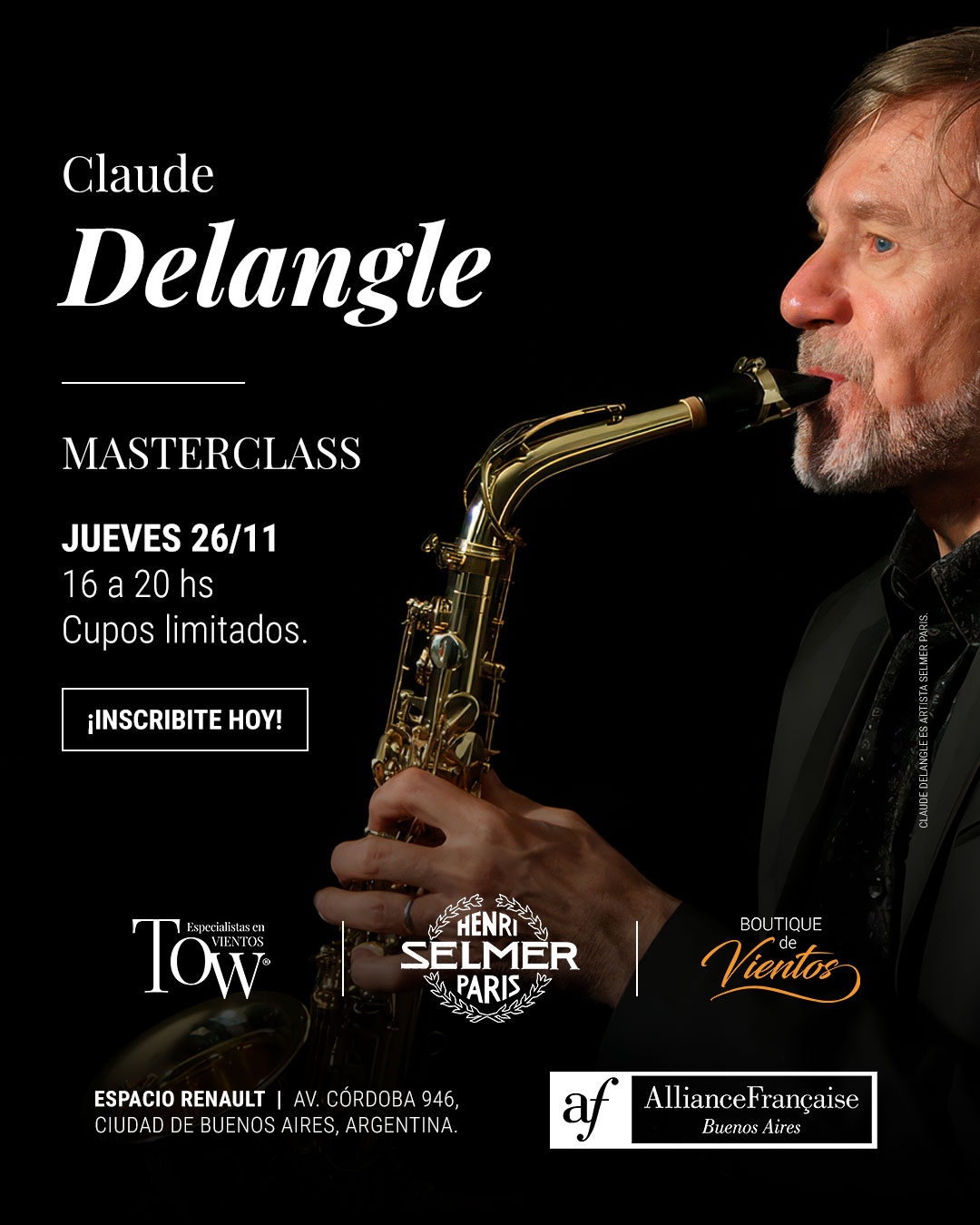Masterclass con Claude Delangle Nociembre 2026 con Tow Vientos